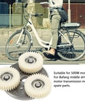 Beefed Up Electric Bike Motor Planetary Gear Set 36T Solid Gear 47.5mm Nylon Gears with Bearing and Steel Clutch for 500W to 750W