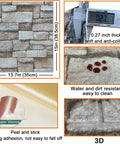 No Mess Peel And Stick 3D Faux Brick Wall Panels Set Of 20 Self Adhesive Foam Tiles showing size, thickness, and water resistance.