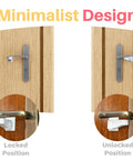 4 Pack Child Proof Door Lever Locks With 3M Adhesive No Drilling Easy Install Minimalist Door Handle Lock in locked and unlocked positions
