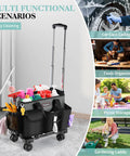 Rolling Cleaning Caddy On Wheels With Hard Bottom And Wearable Tote Handles Four Carry Options Including Handles Straps And Belt