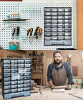 33 Drawer Plastic Small Parts Organizer For Hardware, Crafts, Beads And More, Full Extension Drawers, in workshop setting