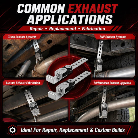 2 Pack Swivel Exhaust Hangers For Universal Exhaust System, Rotating Muffler Brackets With Vibration Dampening collage