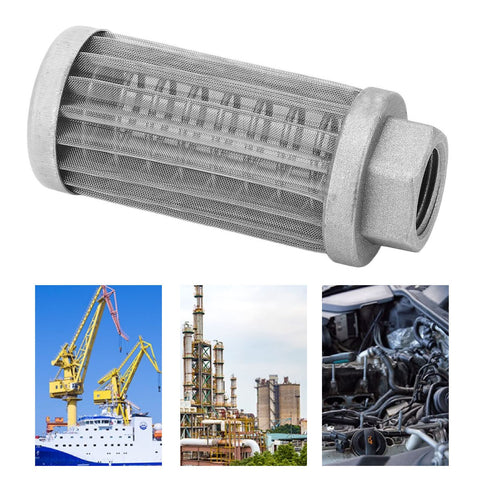 Heavy Duty Stainless Steel Mesh Oil Filter for Hydraulic Suction and Fuel Strainer Tube Connections High Efficiency Pollution Filtration to Improve Fuel Quality Reduce Friction and Wear Extend Engine Life