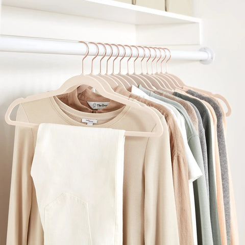 Space Saving Slim Velvet Non Slip Suit Hangers Pack Of Fifty Blush Pink Rose Gold Heavy Duty Clothes Rack With Deep Notches Keeping Your Threads Crisp Total Closet Flex