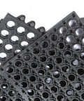 Anti Fatigue Rubber Floor Mat 36 x 36 Inch Interlocking Black Grippy Heavy Duty Anti Slip Kitchen Bar Floor Mat For Restaurant Wet Areas Bath Garage And Garden Use