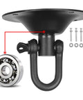 Beefy Stainless Steel Speed Bag Swivel Kit With 360 Degree Ball Bearing Rotation Universal 4 Bolt Base Quick Change Pin Heavy Duty Speed Bag Platform Hardware For Boxing Home Gym, black with screws