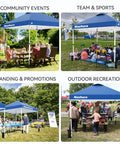 10 By 10 Pop Up Canopy Tent With Sand Weight Bag Freestanding Sun Shelter in use at events and gatherings