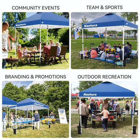 10 By 10 Pop Up Canopy Tent With Sand Weight Bag Freestanding Sun Shelter in use at events and gatherings