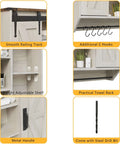Details of Farmhouse Style Medicine Cabinet With 2 Sliding Barn Doors, 3 Tier Rustic Wood Wall Storage, including features and accessories.