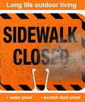 Heavy Duty Plastic Sidewalk Closed Signs Bulk 6 Pack Rock Solid Traffic Control Board Weather Resistant Road Work Warning For Crews And Job Sites Built Tough For Daily Street Use Crew Favorite Quick Assembly Included, orange and black sign showing 'SIDEWALK CLOSED'.