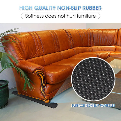 Four Pack Non Slip Furniture Rail Pads For Recliners Sofas And Couches Rubber Floor Protectors under leather couch