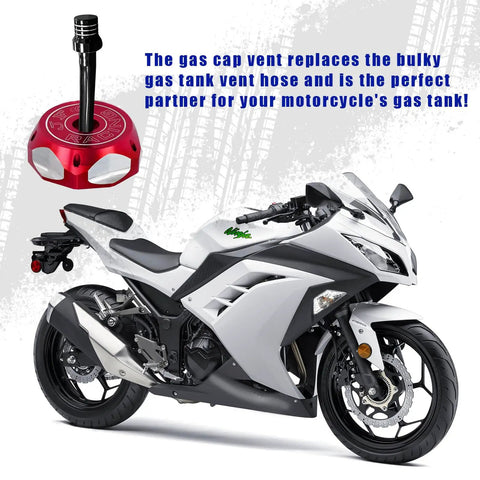 ATV quad dirt bike with gas cap featuring 2 Pack Aluminum Breather Valve Kit For Gas Tank Cap And One Way Vent Tube CNC Machined Vent Valve Universal Fit For ATV Quad Dirt Bikes CRF YZF RMZ KLX DRZ Black.