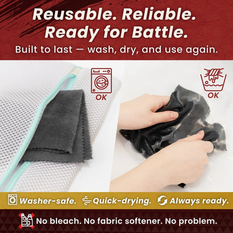 BELLEMOND Samurai Cloth microfiber cleaning cloths, gray, medium, 2-pack, front view for electronics