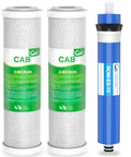 Combo Pack FX12P FX12M Or TFM-24 Water Filter Replacement Kit, No Fuss 2 Carbon Block Filters And 1 RO Membrane