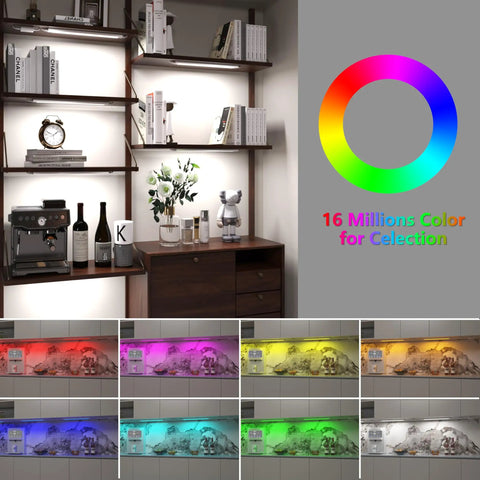 Under Cabinet LED Strips With RGB CW Color Changing Lights Dimmable Brightness For Alexa And Google Home Mood Lighting