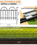 Super Sturdy No Dig Animal Barrier Fence Panels For Dogs And Rabbits 45 Feet Long With 32 Rustproof Metal Arched Sections