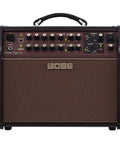 Front view of 60W Acoustic Guitar And Vocals Combo Amplifier With Real-Time Harmony, showcasing controls and knobs.