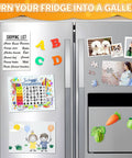 Flexible Magnetic Sheets With Adhesive Backing For DIY Crafts 4x6 Inches on refrigerator holding photos and notes