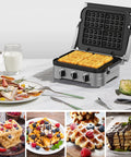 Heavy Duty Replacement Waffle Plates Compatible With Standard Contact Grills Featuring A Legit Nonstick Surface, cooking waffles.