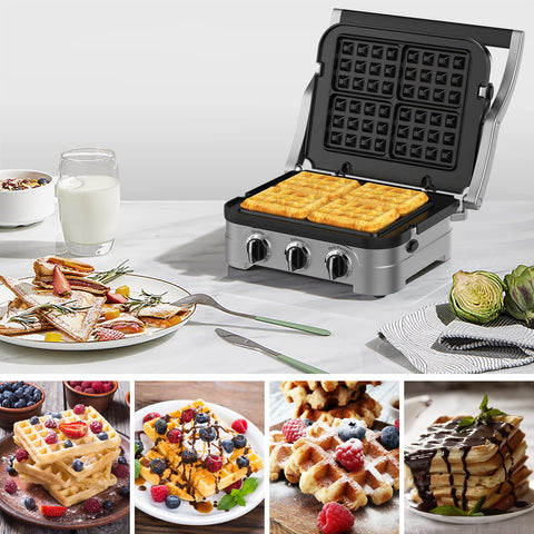Heavy Duty Replacement Waffle Plates Compatible With Standard Contact Grills Featuring A Legit Nonstick Surface, cooking waffles.
