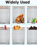 20 Pack Thermal Bubble Mailers showcasing uses for pharmacy, hot, cold, cosmetics, bakery, chocolates, 8x11 inches, silver metallic