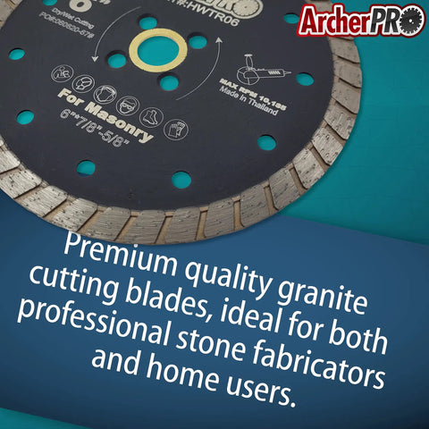 Heavy Duty Turbo Rim Diamond Blade For Crushing Through Masonry Stone Pavers Bricks And Blocks Wet Or Dry Compatible Quad Hole Mount No Sweat Professional Cutting Performance