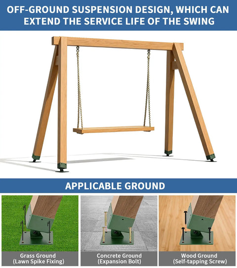 Sturdy Adjustable Swing Set Brackets Kit With Mounting Hardware For 4x4 Wood Posts Fits Actual 3.6x3.6 Inches 4 Pack Base For Backyard Playset Green Upgrade