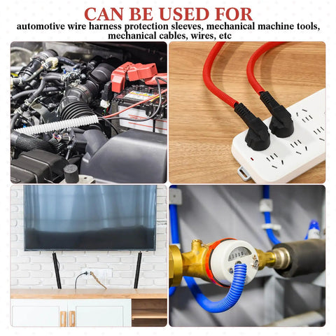 Quarter Inch Split Wire Loom Tubing Provides Straight Up Tough Cable Conduit Protection That Shuts Down Pet Chewing Threats While Keeping Your Electric Wire Cord Arrangement Crisp And Zero Hassle In Bold Red used in automotive and electrical setups.
