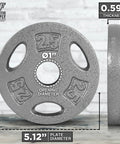 Adjustable Barbell and Dumbbell Weight Set With 1 Inch Threaded Chrome Knurled EZ Curl Or Straight Bar Handle For Home Gym Gainz Strength Training 105 Lb Total Includes 72 Inch Bar Plates And Star Lock Collars Gray featuring 2.5 lb plate, 1 inch opening, 5.12 inch diameter, 0.59 inch thickness.