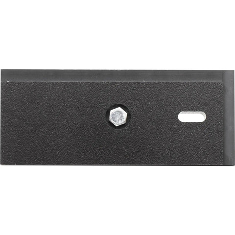 Bullet Pro Length Tapping Block For Vinyl Laminate Tile And Wood Flooring Extra Length For Longer Planks Lightweight And Durable Made In USA Tool 711P, black polyethylene side view showing screw and slot
