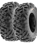 Set Of 2 Power II 19x7-8 ATV UTV Off Road Tires All Terrain 6 Ply Tubeless A051, side view of tread pattern and design