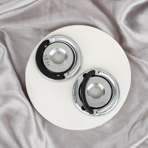 Dead On Tough 2Pcs Angle Grinder Flange Locking Nuts 5/8 Inch 11 Thread Quick Swap Clamping Kit on fabric background.