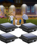 Solar Outdoor Lights With Motion Sensor 25 LED Waterproof Wall Fence Step Deck Lighting For Garden Patio Backyard Pathway And Eaves With Easy Install And All Weather Exterior Illumination in front of a house