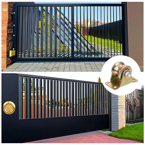 Sliding gate with 2 Pcs U Groove Pulley Wheel Casters 1 Inch Groove U Type For Sliding Gates Industrial Machinery And Wire Rope Rails