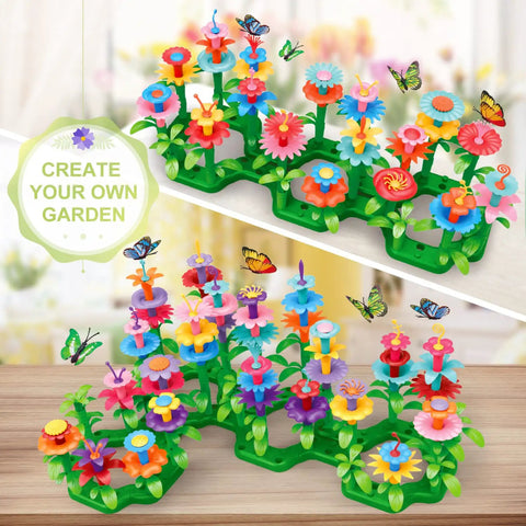 Flower Garden Building Kit For Kids 3 To 7 Years Old With 148 Piece Set And Storage Case Educational STEM Toy Preschool Garden Playset
