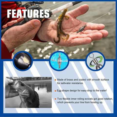 Drop Shot Brass Bullet Sinker Weights With Swivel For Freshwater And Saltwater Fishin Removable Casting Sinker Weights