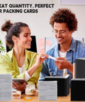 All In One Trading Card Shipping Protector Kit With 200 Precut Card Inserts, 100 Poly Bubble Mailers shown on a table
