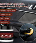 Interior Scratch Repair Kit For Dashboards, Plastics And Leather, 2026 Upgraded Go-To Quick Fix, 4.23 oz, shown with application on car door panel