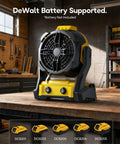 Cordless Misting Fan For DeWalt 20V Max Battery, Personal Cooling On The Go For Jobsites, Camping, And Outdoors on workbench