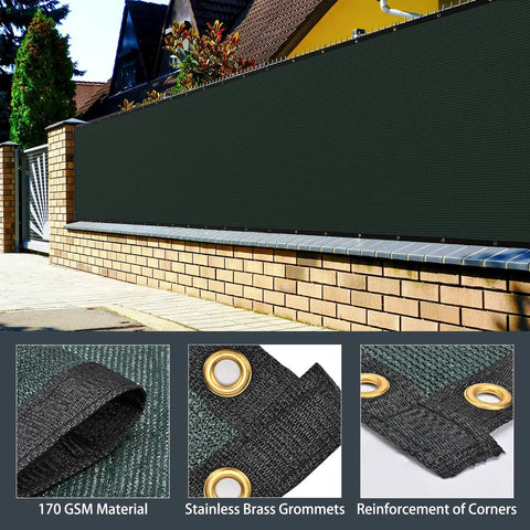 Chain Link Fence Privacy Screen 6x50ft Outdoor 90 Percent Privacy Cover For Backyard And Pool With 170GSM HDPE And Brass Grommets