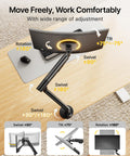 Slick Aluminum Monitor Arm Desk Mount For 17 To 40 Inch Screens Hella Stable Full Motion VESA Bracket showing wide adjustment range