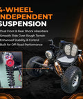 Beast 72V Peak 10.8kW Brushless Electric Off Road Go Kart With Shaft Drive, dual rear discs, 19x7-8 tires, 4-wheel suspension