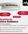 10 Year Sealed Battery Smoke Alarm With RealAlerts Voice Guidance And Led Status Ring For Clear Fire Protection And Low False Alarms In Every Room At A Glance For Whole Home Peace Of Mind