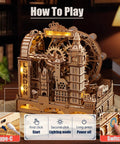 London Themed 3D Wooden Marble Run Puzzle for Adults, 431 Piece DIY Construction Kit With Movable Double Decker Bus And Big Ben, Brain Teaser Gift for Teens And Adults, illuminated wood model