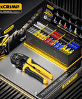 Hex Ferrule Crimping Tool Kit With Self-Adjusting Ratcheting Wire Crimper And 11-Type Terminal Assortment in open case