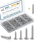 247 Piece Pan Head Wood Screw Set For Home DIY Projects, Stainless Steel 304 Self Tapping Screws, Phillips Drive, open case view