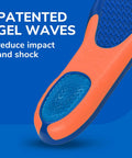 All Day Comfort Men Insoles With Massaging Gel And Arch Support 1 Pair Size 8 14 Trim To Fit close-up of gel waves for impact reduction