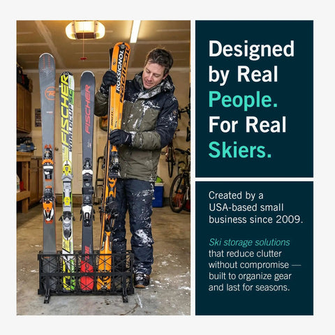 Kick Your Winter Gear Into Shape Heavy Duty Freestanding Ski Floor Rack Holds Up To Five Pairs No Drilling Required Portable Family Organizer Built Like A Tank Easy Setup