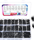 Complete M3 Hex Socket Screws Kit 12.9 Grade Alloy Steel Button Head and Cap Head Bolts with Nuts and Washers 1600 Pieces for 3D Printing and DIY Projects