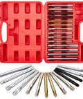 14 Piece Wheel Hanger Alignment Pin Guide Tool Master Set in red case with stainless steel wheel stud pilot pins, hub rods.